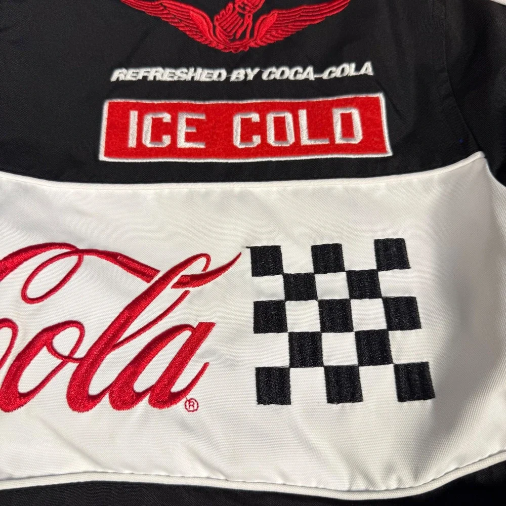 Coca-Cola XS Racing Jacket Y2K Motorsports NASCAR Checkered Logo‎ Racingcore